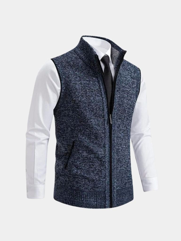 Elegant Full-Zip Sweater Vest - Casa Laro CASA LARO