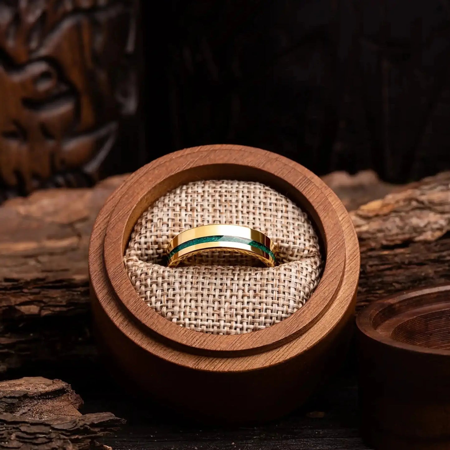 MIDORI-ISHI — Gold Malachite Ring