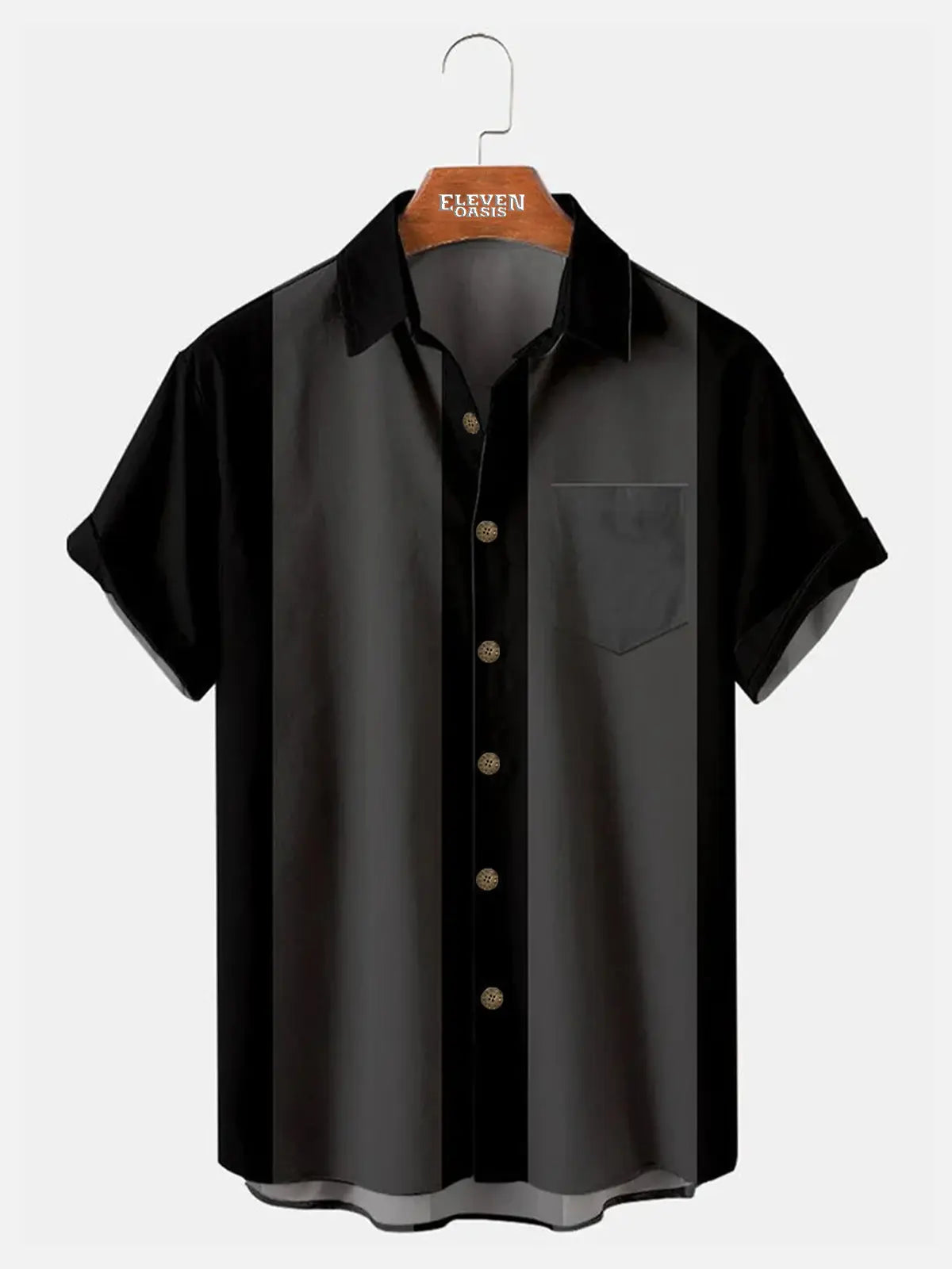Men's Basic 50s Style Bowling Short Sleeve Shirt