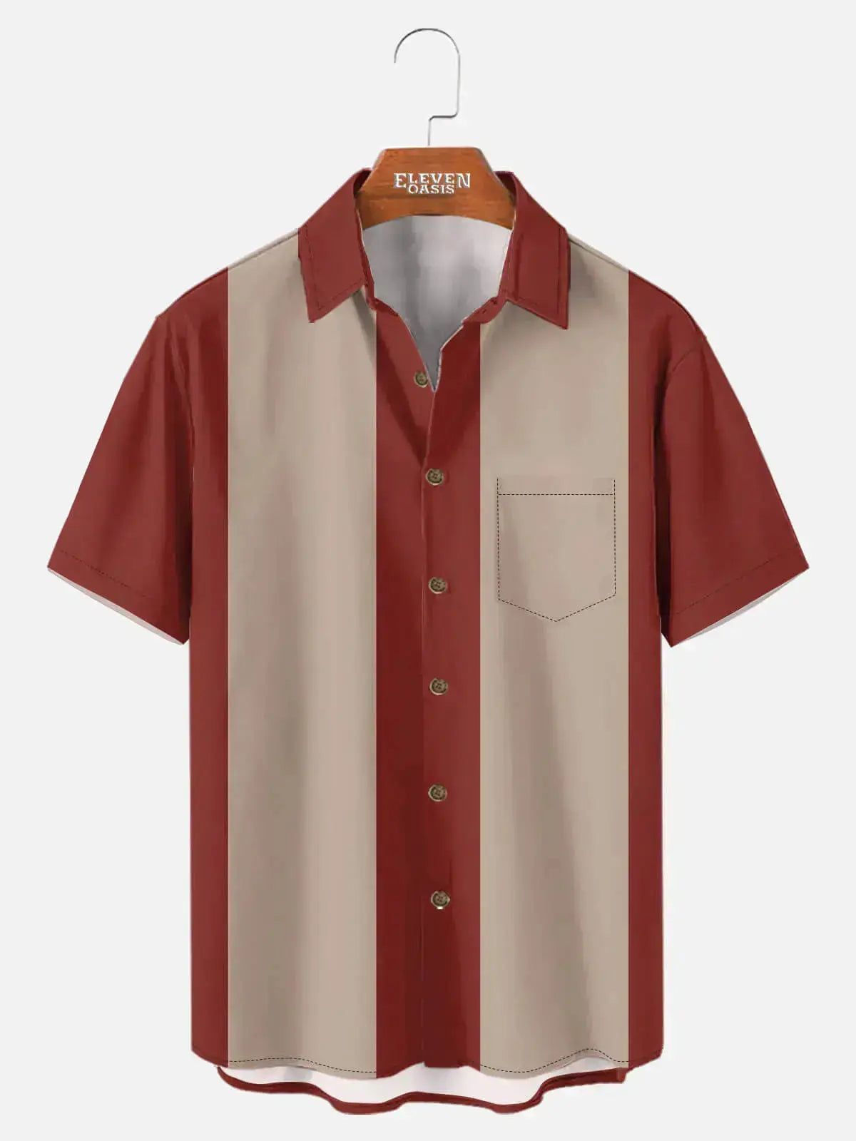 Men's Basic 50s Style Bowling Short Sleeve Shirt