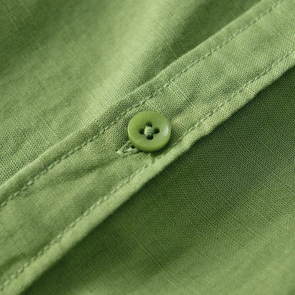 Cotton-Linen Blend Button-Up - Shirt