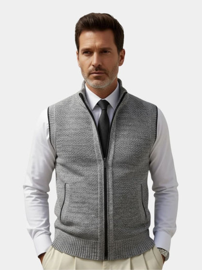 Elegant Full-Zip Sweater Vest - Caay Shop