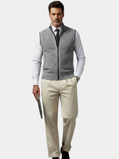 Elegant Full-Zip Sweater Vest - Caay Shop