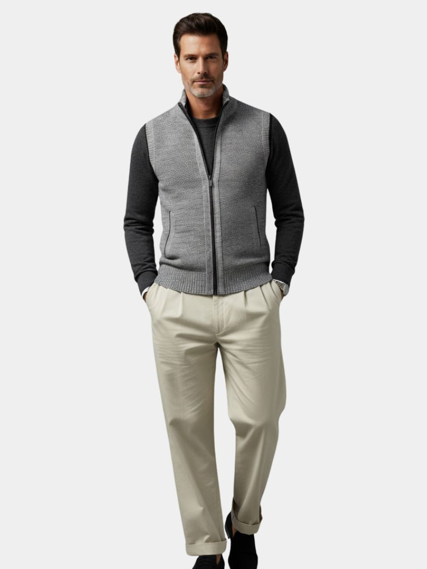 Elegant Full-Zip Sweater Vest - Caay Shop