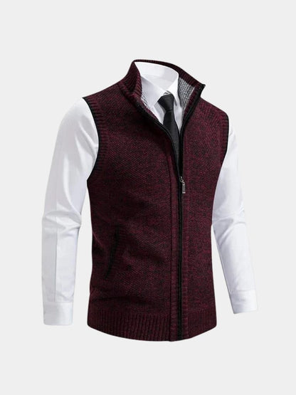 Elegant Full-Zip Sweater Vest - Casa  Laro CASA LARO