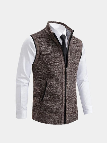 Elegant Full-Zip Sweater Vest - Casa  Laro CASA LARO