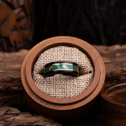 RYOKO — Green Opal & Gold Leaf Band